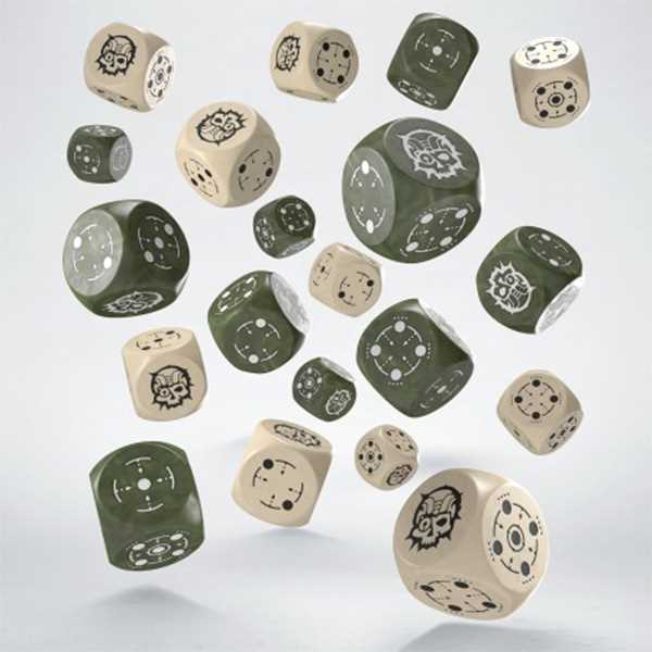 Q-Workshop Crosshairs Compact Beige & Olive D6 Dice Set