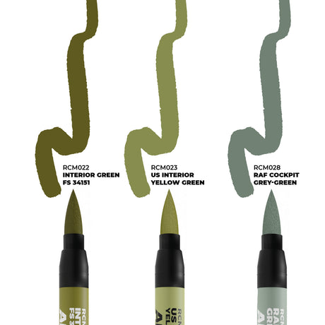 AK Interactive Real Colors Markers - WWII Allied Aircraft Cockpit Colors