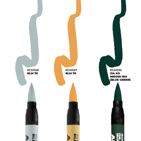 AK Interactive Real Colors Markers - WWII AXIS Squiggle Camouflage Colors