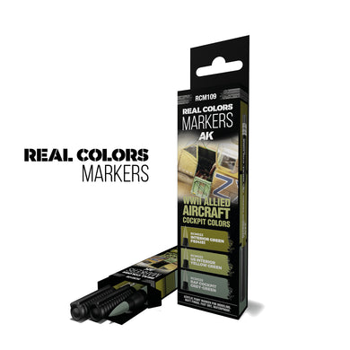 AK Interactive Real Colors Markers - WWII Allied Aircraft Cockpit Colors