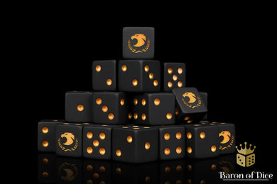 Baron Of Dice Golden Eagle Square Corner 16mm Dice X25
