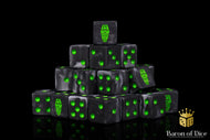 Baron Of Dice Day Of The Dead Green Coffin Square Dice X25