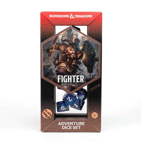 Dungeons & Dragons Adventure Dice by Sirius Dice: Fighter - Blue