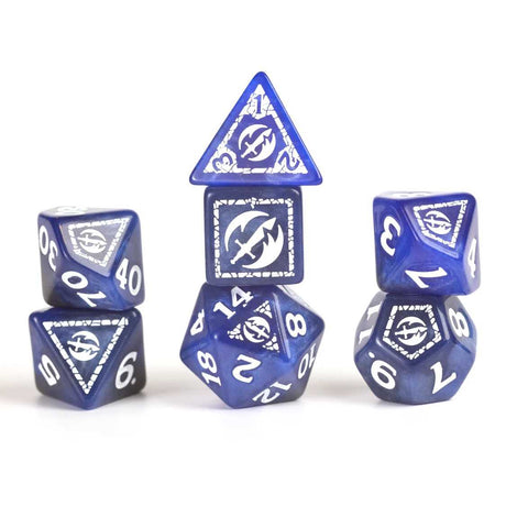 Dungeons & Dragons Adventure Dice by Sirius Dice: Fighter - Blue