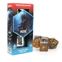 Load image into Gallery viewer, Dungeons &amp; Dragons Adventure Dice by Sirius Dice: Monk (Blue/Gold)