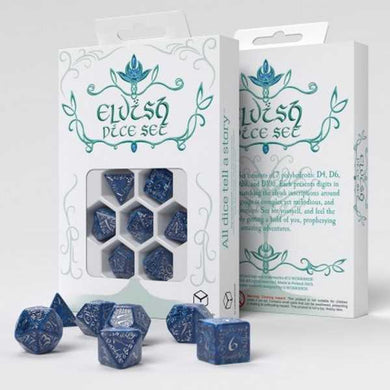 Q-Workshop Elvish Cobalt & Silver Dice Set