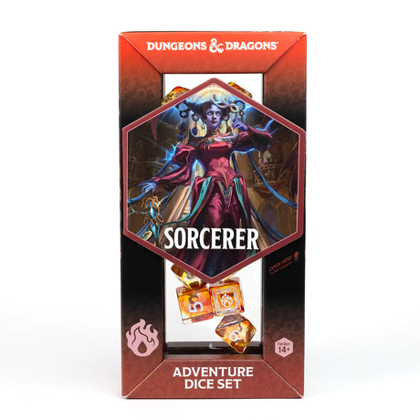 Dungeons & Dragons Adventure Dice by Sirius Dice: Sorcerer - Orange