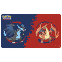 Load image into Gallery viewer, Pokemon TCG Mega Charizard X and Mega Charizard Y Playmat
