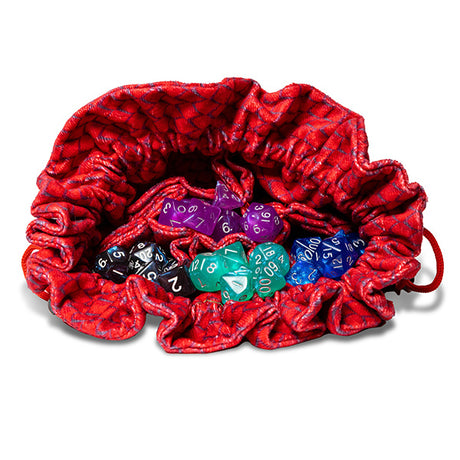 Fanroll Dragon Storm Velvet Compartment Dice Bag - Red Dragon Scales