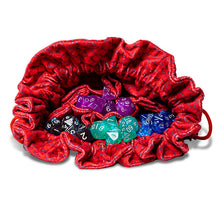 Load image into Gallery viewer, Fanroll Dragon Storm Velvet Compartment Dice Bag - Red Dragon Scales