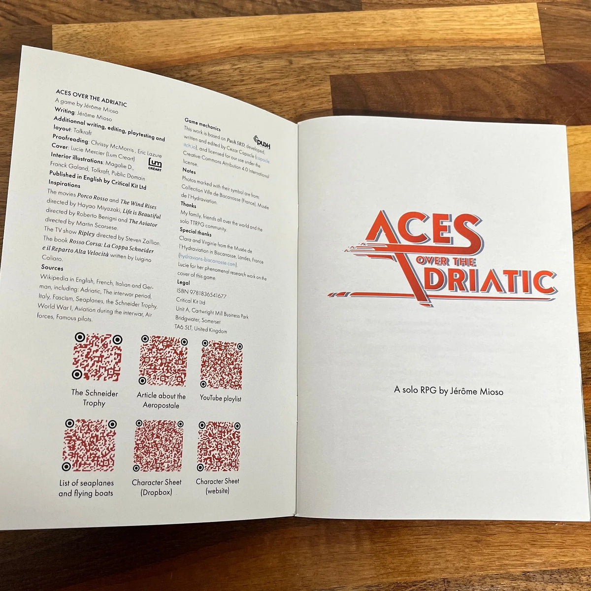 Aces Over The Adriatic Solo RPG