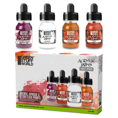 Green Stuff World Acrylic Inks Set Sunset Opaque