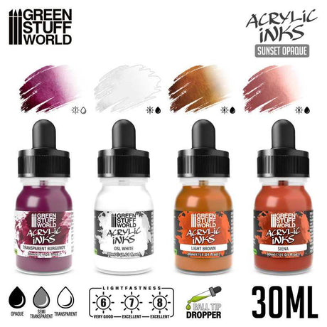 Green Stuff World Acrylic Inks Set Sunset Opaque