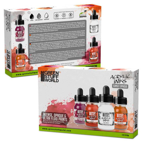 Green Stuff World Acrylic Inks Set Sunset Opaque