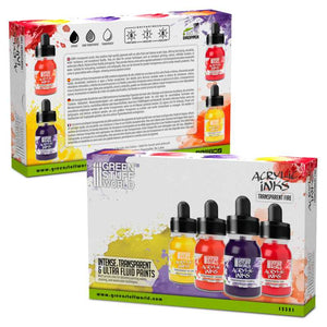 Green Stuff World Acrylic Inks Set Transparent Fire
