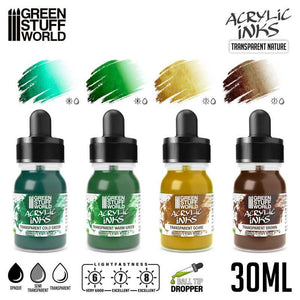 Green Stuff World Acrylic Inks Set Transparent Nature