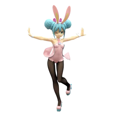 Hatsune Miku Wink Pearl Pink Bicute Bunnie Statue