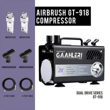 Load image into Gallery viewer, Dual Drive Series Airbrush Kit Compressor GT-918
