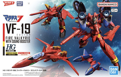 HG 1/100 Macross YF-19 Custom Fire Valkyrie with Sound Booster Model Kit (B GRADE)