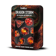 Fanroll Dragon Storm Inclusion Resin Dice Set - Red Dragon