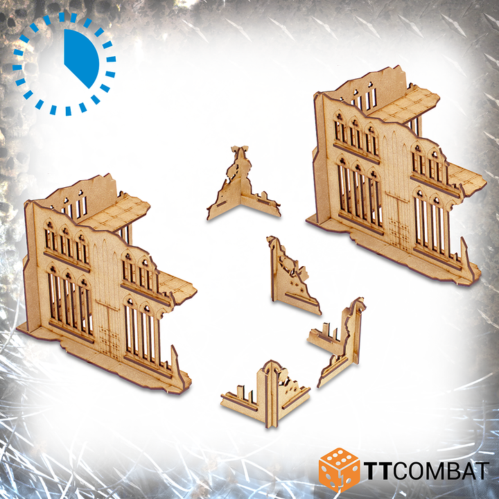 TTCombat Tabletop Scenics - Sci-fi Gothic Municipium Sector Medium Corner Ruins