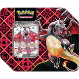 Pokemon TCG Scarlet & Violet Paldean Fates 5-Booster Tin Great Tusk/Iron Treads/Charizard
