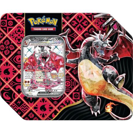 Pokemon TCG Scarlet & Violet Paldean Fates 5-Booster Tin Great Tusk/Iron Treads/Charizard