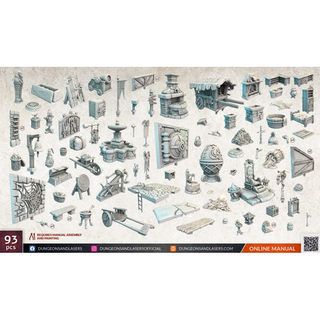 Dungeons & Lasers Miniatures City Bits Bundle