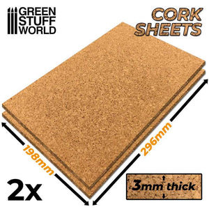Green Stuff World Cork Sheet In 3mm x2