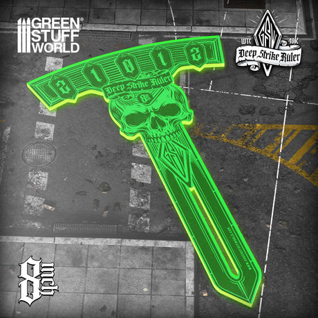 Green Stuff World Deep Strike Ruler 8 Inches Fluor Green