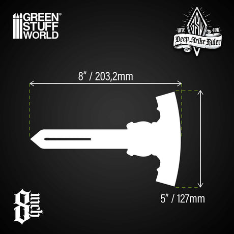 Green Stuff World Deep Strike Ruler 8 Inches Fluor Green