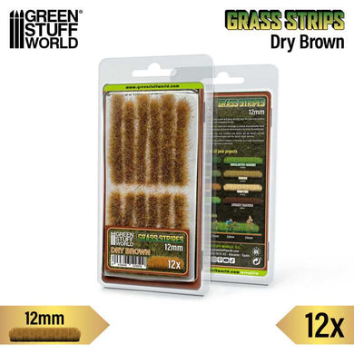 Green Stuff World Grass Strips 12mm Dry Brown