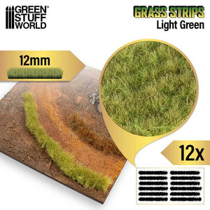 Green Stuff World Grass Strips 12mm Light Green