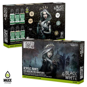 Green Stuff World Paint Set Black And White