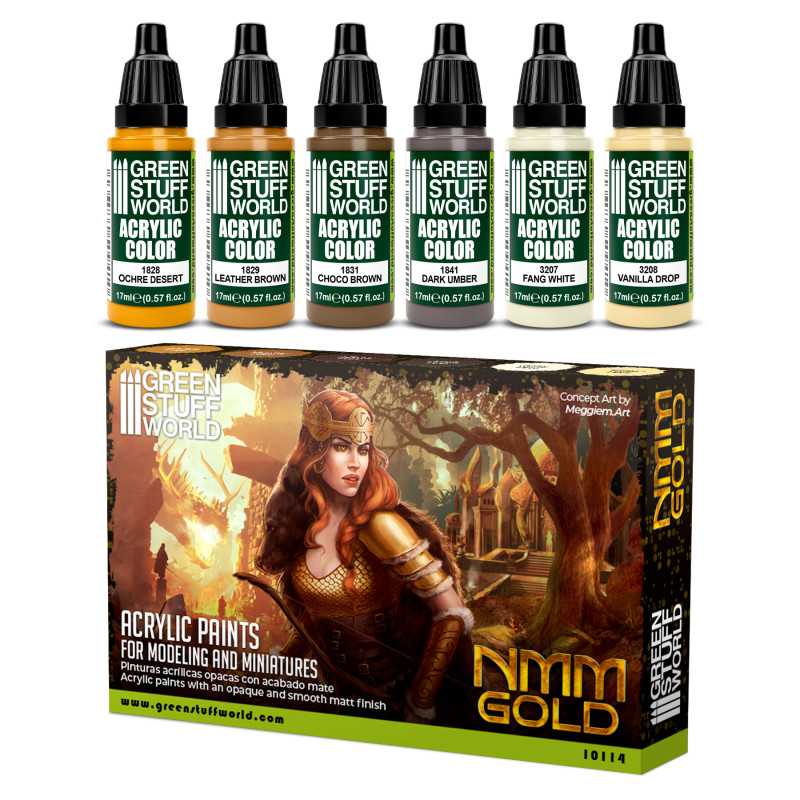 Green Stuff World Paint Set NMM Gold
