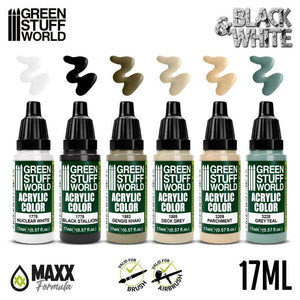 Green Stuff World Paint Set Black And White