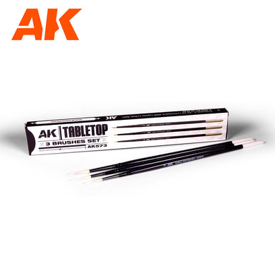 AK Interactive Tabletop Brush Set 0, 1, 2
