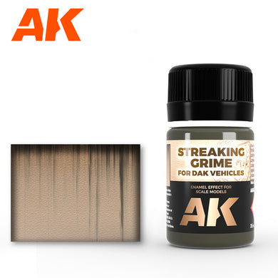 AK Interactive Streaking Grime For Dark Vehicles 35ml
