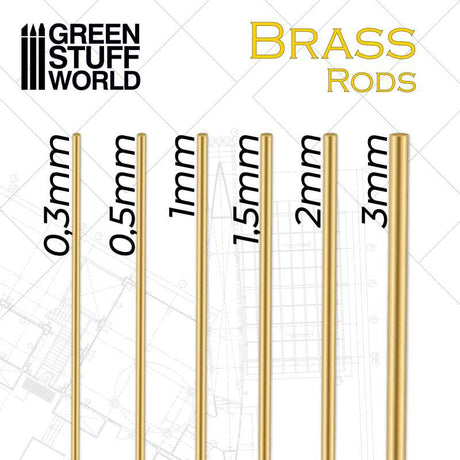 Green Stuff World Pinning Brass Rods 0.3mm
