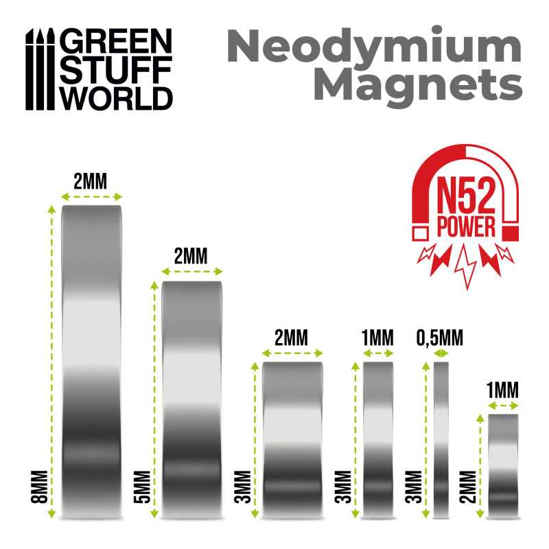Green Stuff World Neodymium Magnets 3x2mm 100x