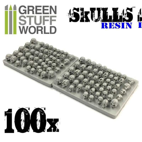 Green Stuff World Resin Skulls Set x100