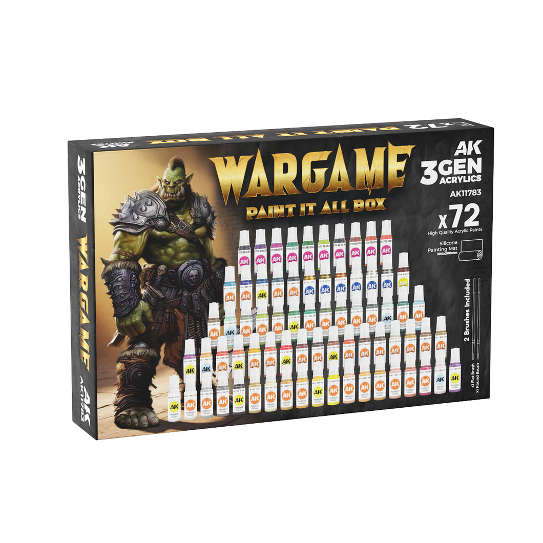 AK Interactive 3Gen Wargame Paint It All Box x72