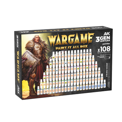 AK Interactive 3Gen Wargame Paint It All Box x108