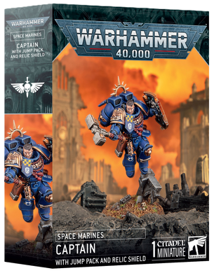 Space Marines Captain With Jump Pack And Relic Shield
