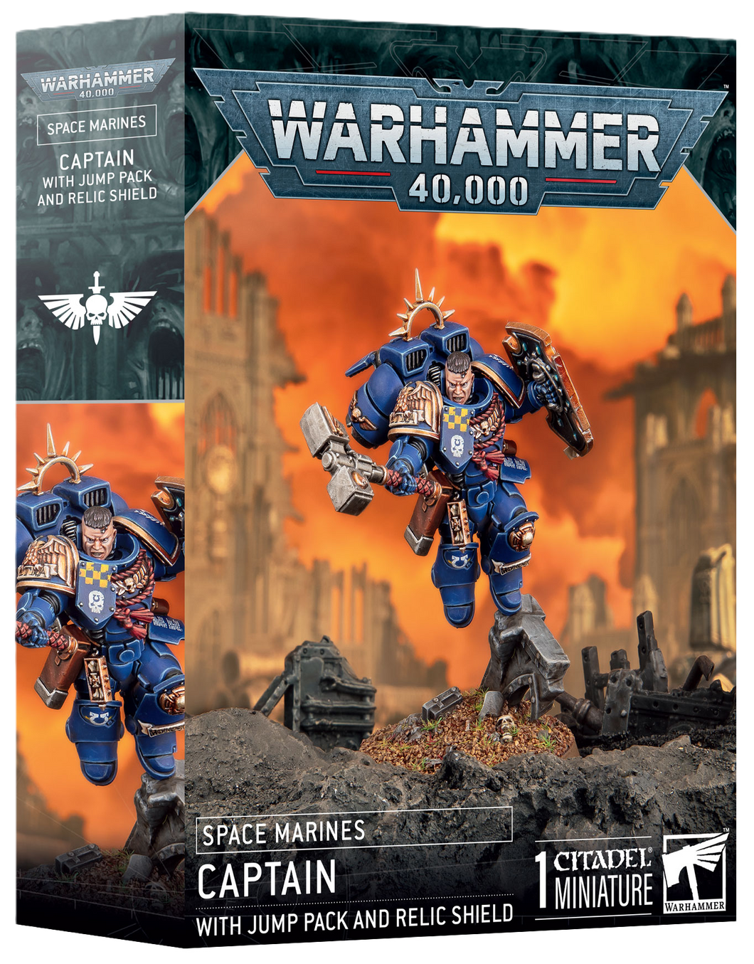 Space Marines Captain With Jump Pack And Relic Shield