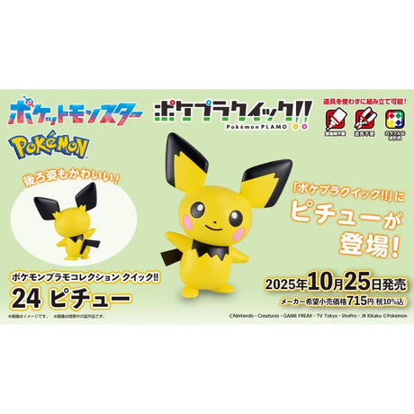 Pokemon Plamo Collection Quick!! 24 Pichu Model Kit