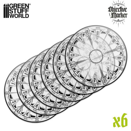 Green Stuff World Transparent Compatible WH40k Target Markers x6