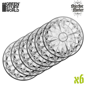 Green Stuff World Transparent Compatible WH40k Target Markers x6