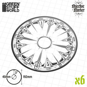 Green Stuff World Transparent Compatible WH40k Target Markers x6