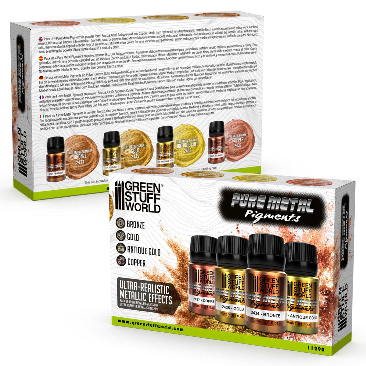 Green Stuff World Metallic Pigments Set 30ml